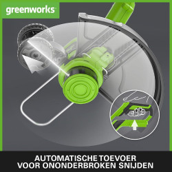 Greenworks 40 Volt trimmer en kantensnijder Greenworks 40 Volt trimmer en kantensnijder