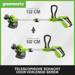 Greenworks 40 Volt trimmer en kantensnijder Greenworks 40 Volt trimmer en kantensnijder