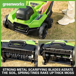 Greenworks 40 volt verticuteermachine-gazonhark GD40SC38II