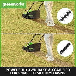 Greenworks 40 volt verticuteermachine-gazonhark GD40SC38II