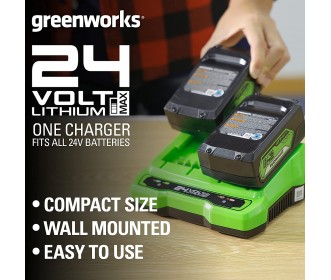 Greenworks 24 volt accu lader G24X2UC4