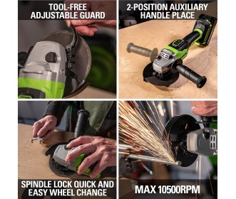 Greenworks 24 Volt haakseslijper GD24AG Greenworks 24 Volt haakseslijper GD24AG