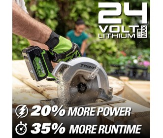 Greenworks 24 Volt accucirkelzaag GD24CS Greenworks 24 Volt accucirkelzaag GD24CS