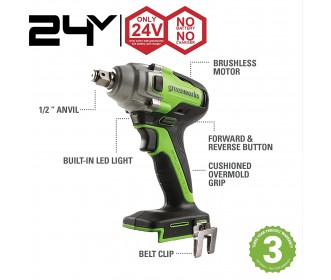 Greenworks 24 Volt slagmoersleutel GD24IW400