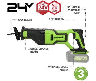 Greenworks 24 Volt accureciprozaag GD24RS
