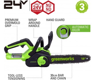 Greenworks 24 volt kettingzaag GD24CS30 Greenworks 24 volt kettingzaag GD24CS30