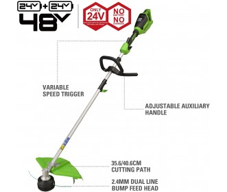 Greenworks 24+24 Volt trimmer GD24X2TX Greenworks 24+24 Volt trimmer GD24X2TX