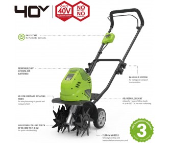 Greenworks 40 Volt grondfrees G40TL Greenworks 40 Volt grondfrees G40TL